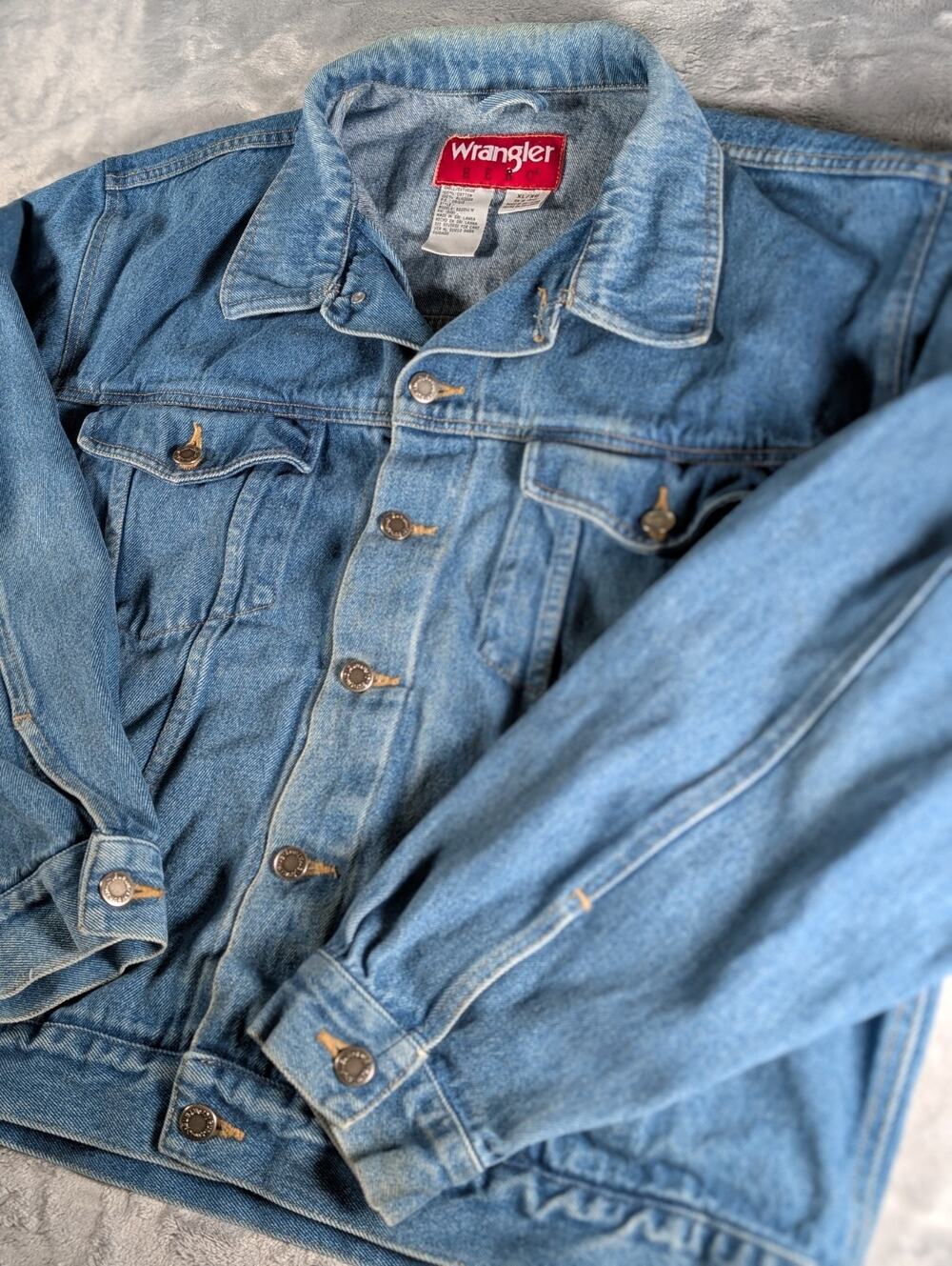Wrangler Hero Jacket 15101 Cowboy Cut Blue Denim Jacket Xl Vintage Rancher Vtg